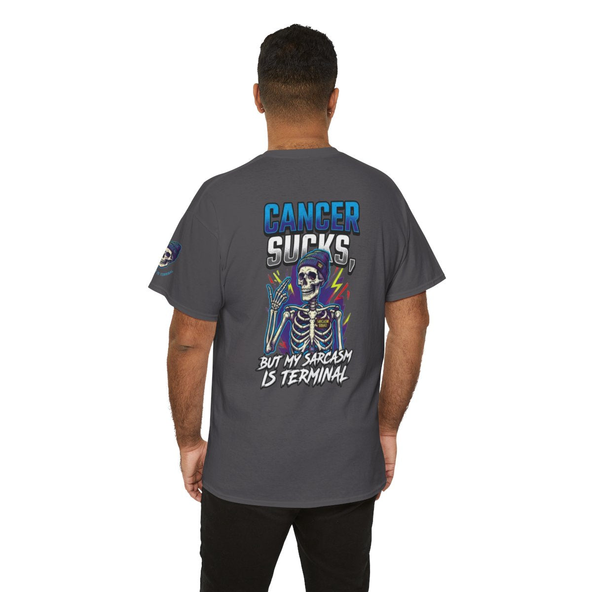 Color: Charcoal | Cancer Sucks But My Sarcasm Is Terminal Premium Graphic Tee