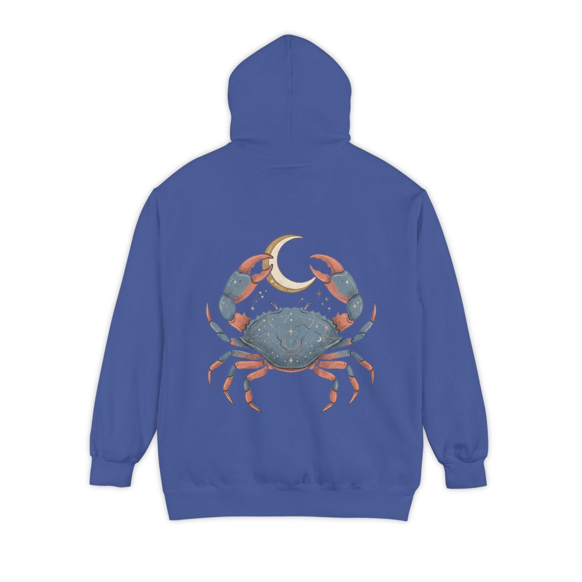 Color: Flo Blue | Cancer The Moon Child Crab Garment-Dyed Hoodie