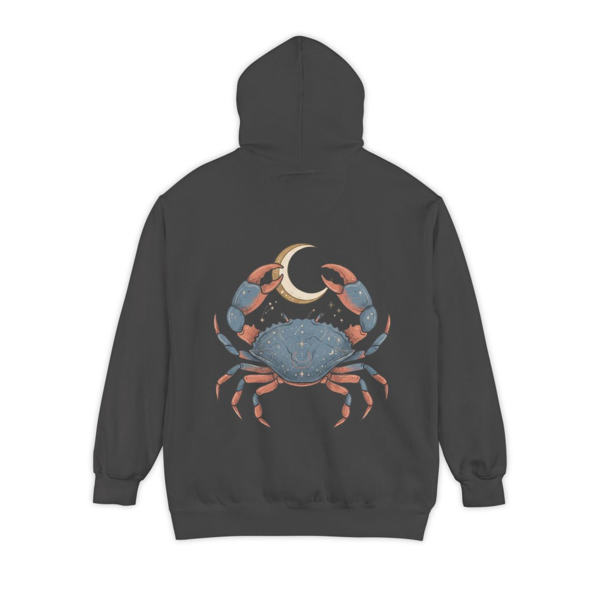 Color: Pepper | Cancer The Moon Child Crab Garment-Dyed Hoodie