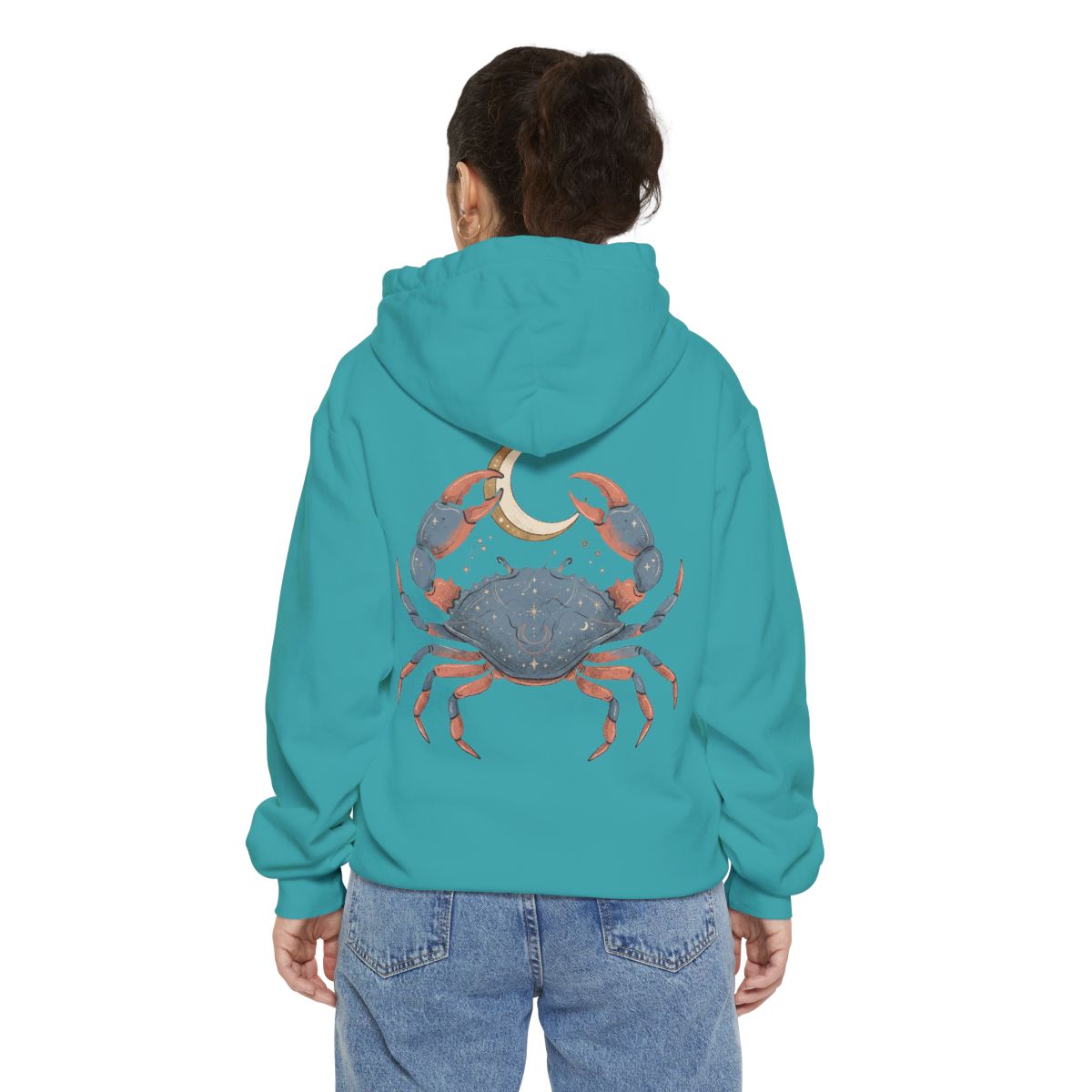 Color: Seafoam | Cancer The Moon Child Crab Garment-Dyed Hoodie
