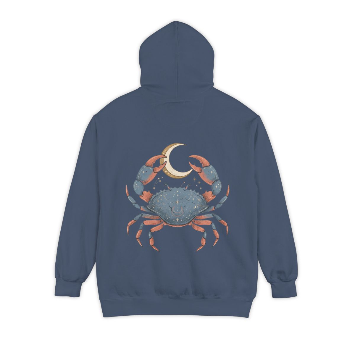 Color: Denim | Cancer The Moon Child Crab Garment-Dyed Hoodie