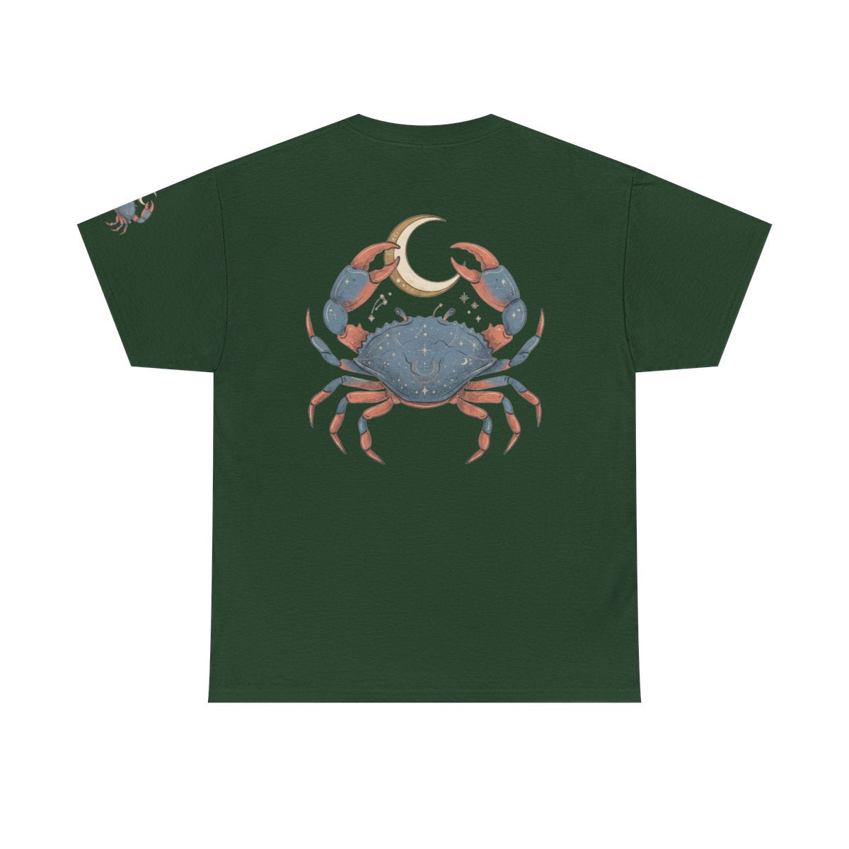 Color: Forest Green | Cancer The Moon Child Crab Premium Graphic Tee