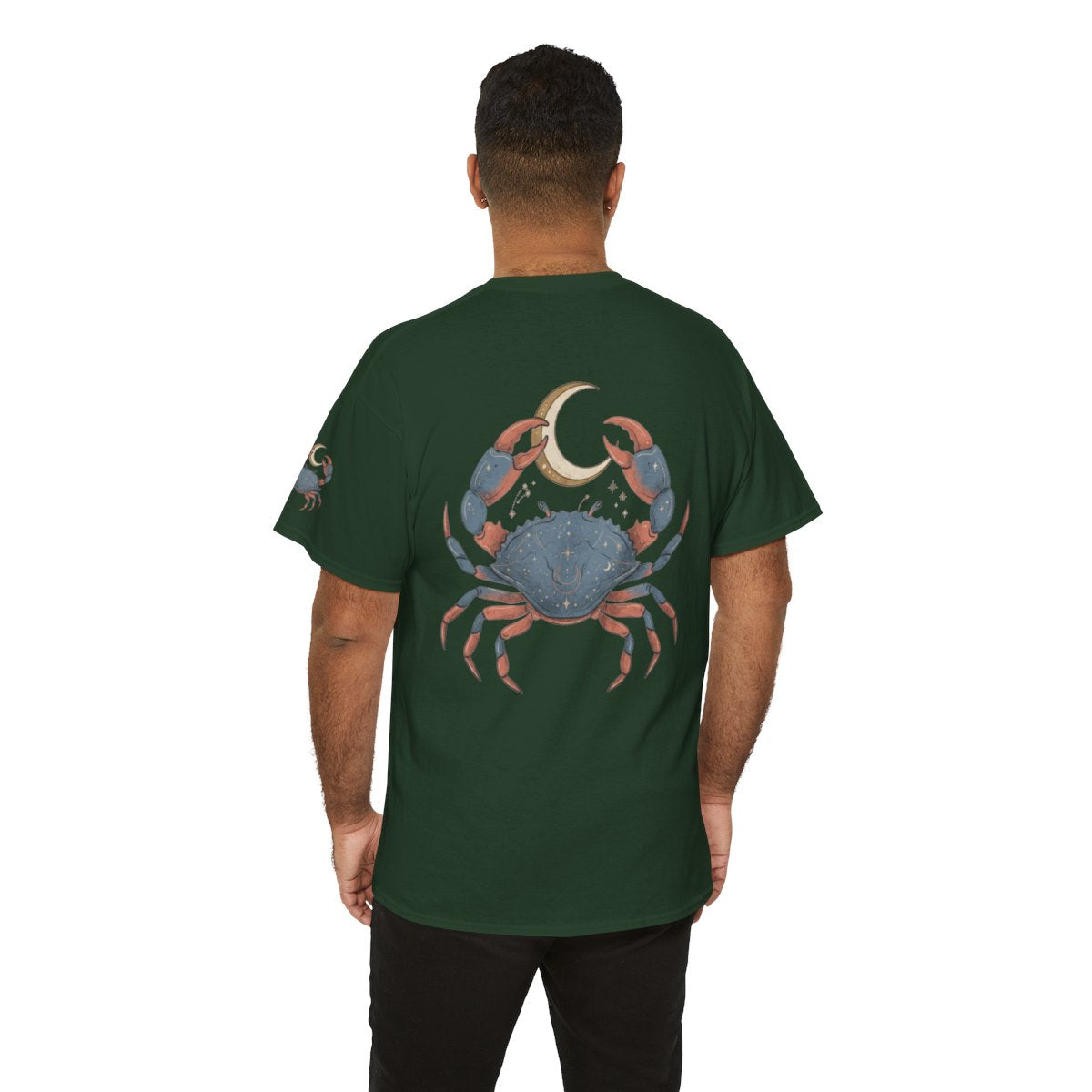 Color: Forest Green | Cancer The Moon Child Crab Premium Graphic Tee