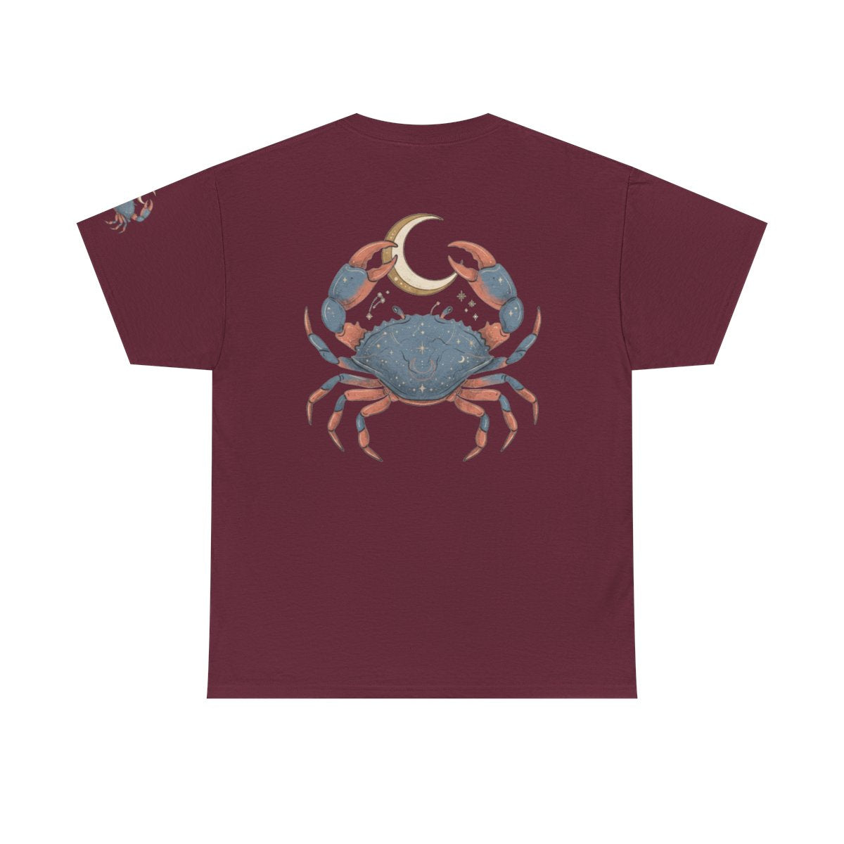 Color: Maroon | Cancer The Moon Child Crab Premium Graphic Tee