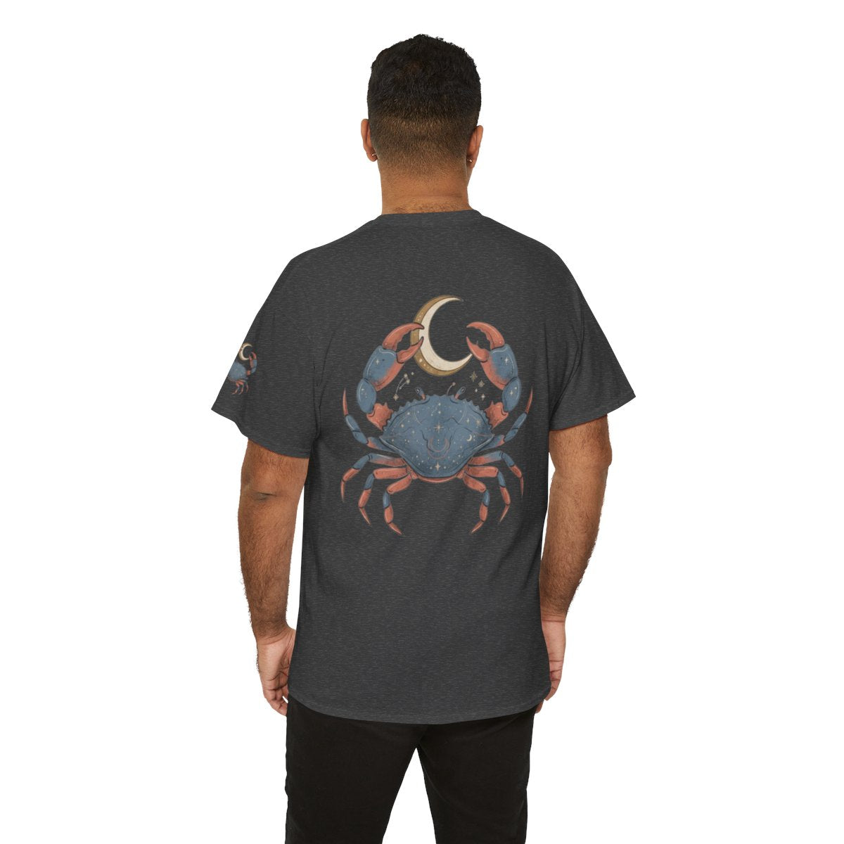 Color: Dark Heather | Cancer The Moon Child Crab Premium Graphic Tee