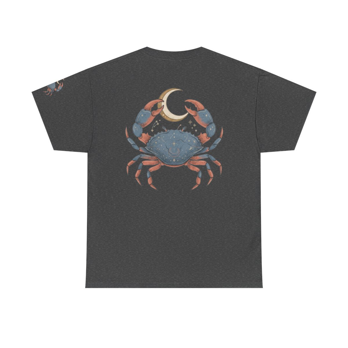 Color: Dark Heather | Cancer The Moon Child Crab Premium Graphic Tee