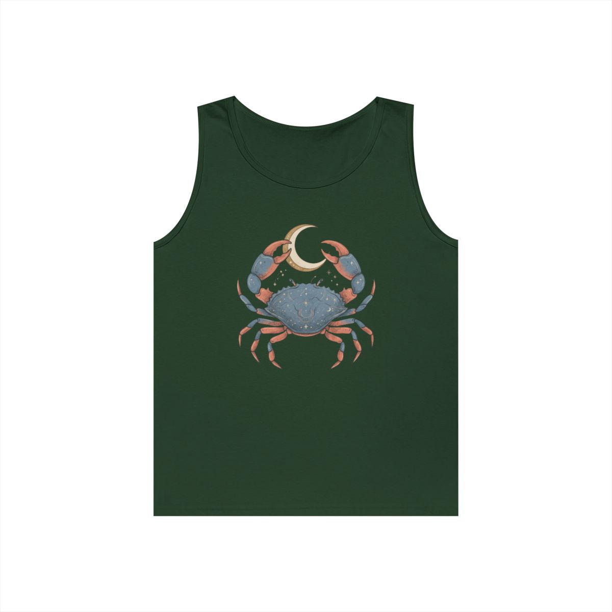 Color: Forest Green | Cancer The Moon Child Crab Tank Top