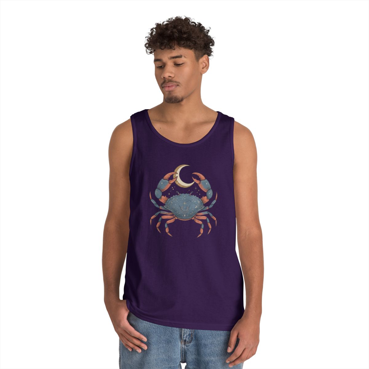 Color: Purple | Cancer The Moon Child Crab Tank Top