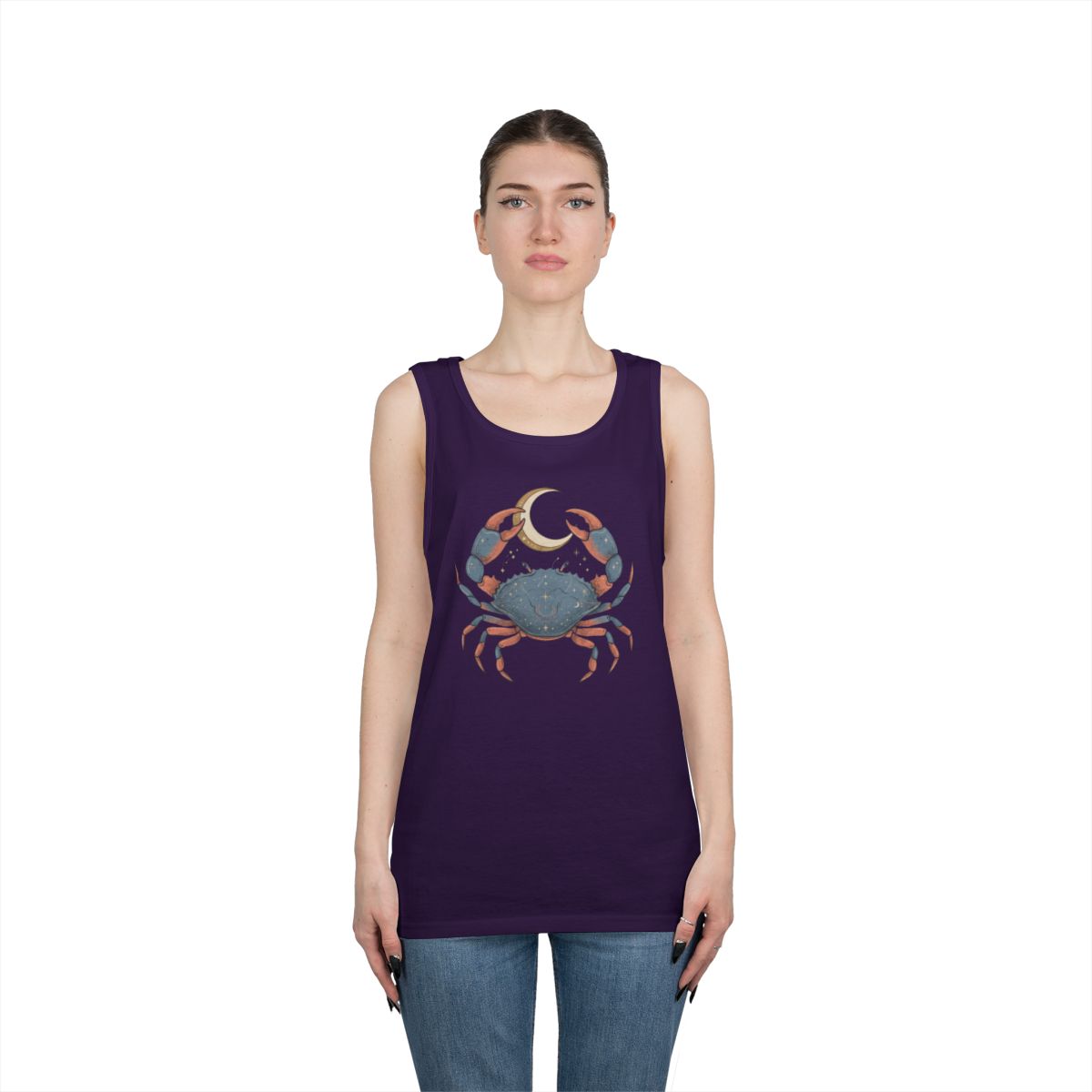 Color: Purple | Cancer The Moon Child Crab Tank Top