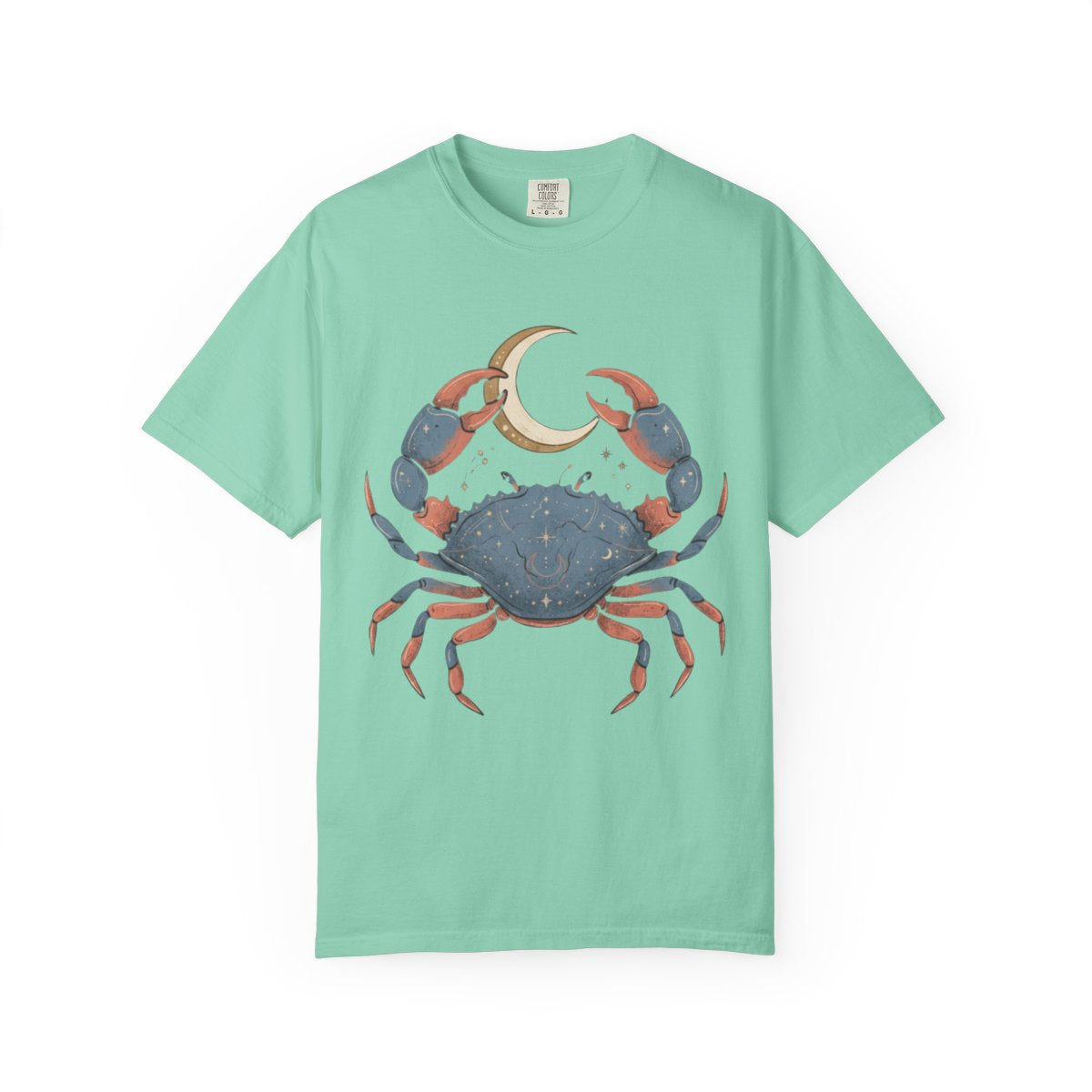 Color: Island Reef | Cancer The Moon Child Crab Unisex Garment-Dyed Tee