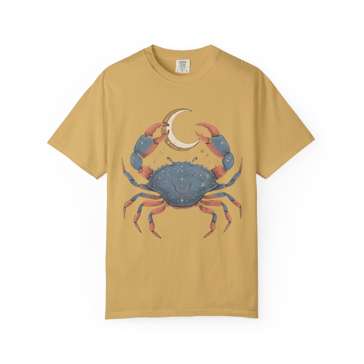 Color: Mustard | Cancer The Moon Child Crab Unisex Garment-Dyed Tee