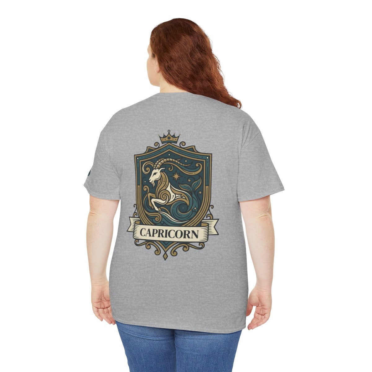 Color: Sport Grey | Capricorn- The Sea-Goat Crest Premium Graphic Tee