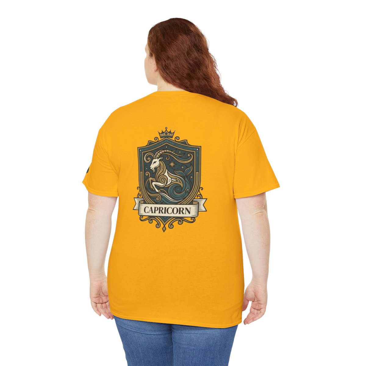 Color: Gold | Capricorn- The Sea-Goat Crest Premium Graphic Tee