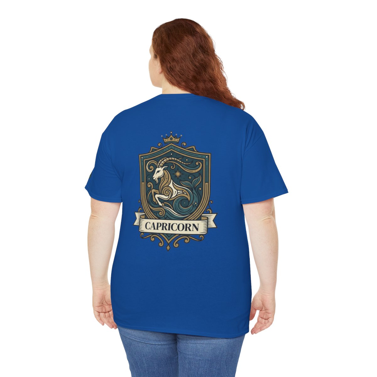 Color: Royal | Capricorn- The Sea-Goat Crest Premium Graphic Tee