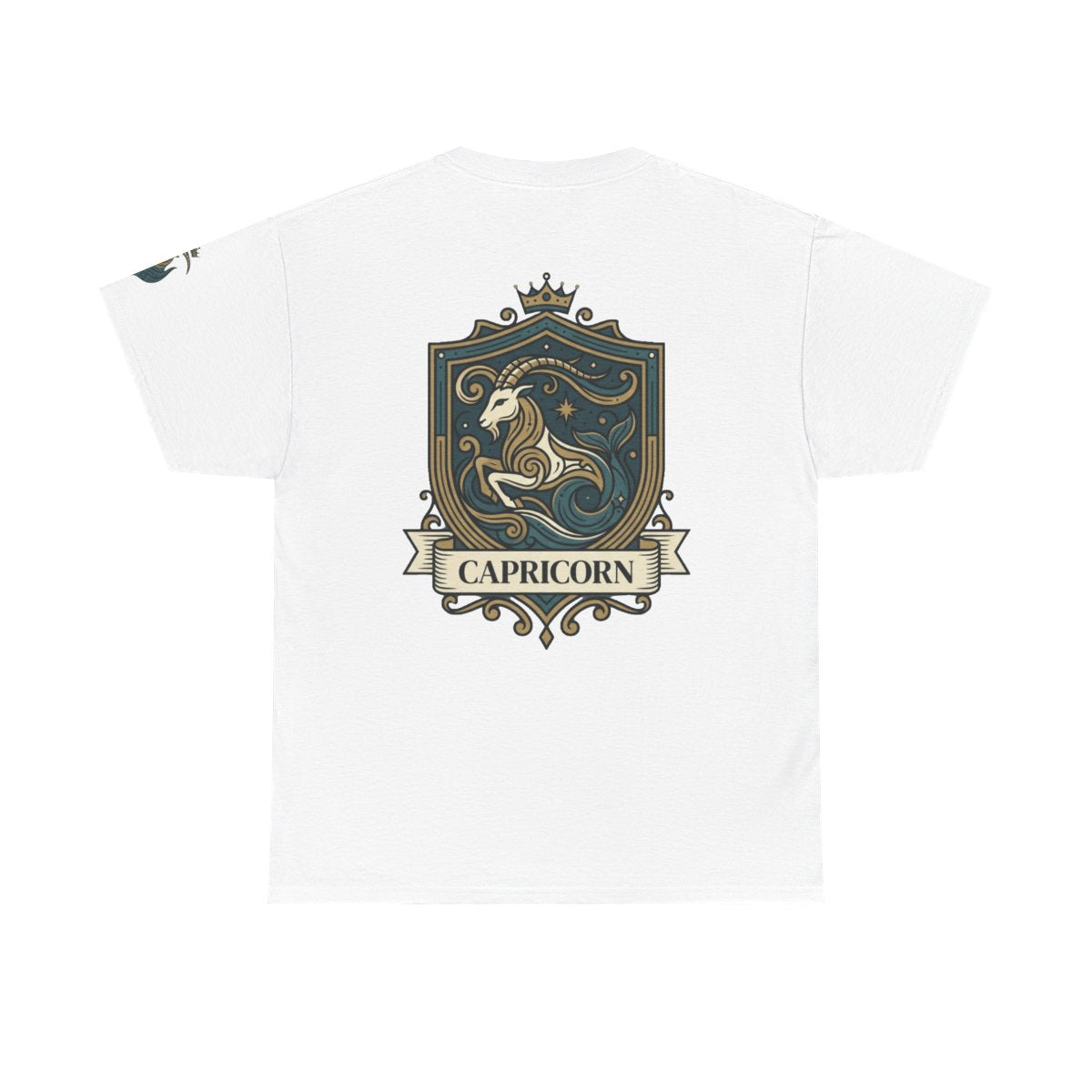 Color: White | Capricorn- The Sea-Goat Crest Premium Graphic Tee