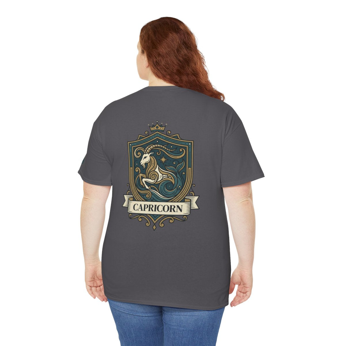 Color: Charcoal | Capricorn- The Sea-Goat Crest Premium Graphic Tee