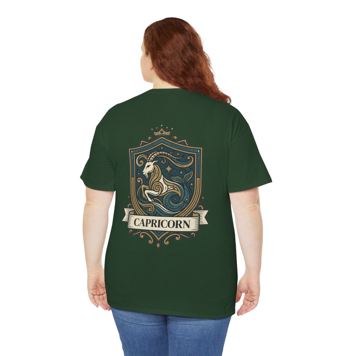 Color: Forest Green | Capricorn- The Sea-Goat Crest Premium Graphic Tee
