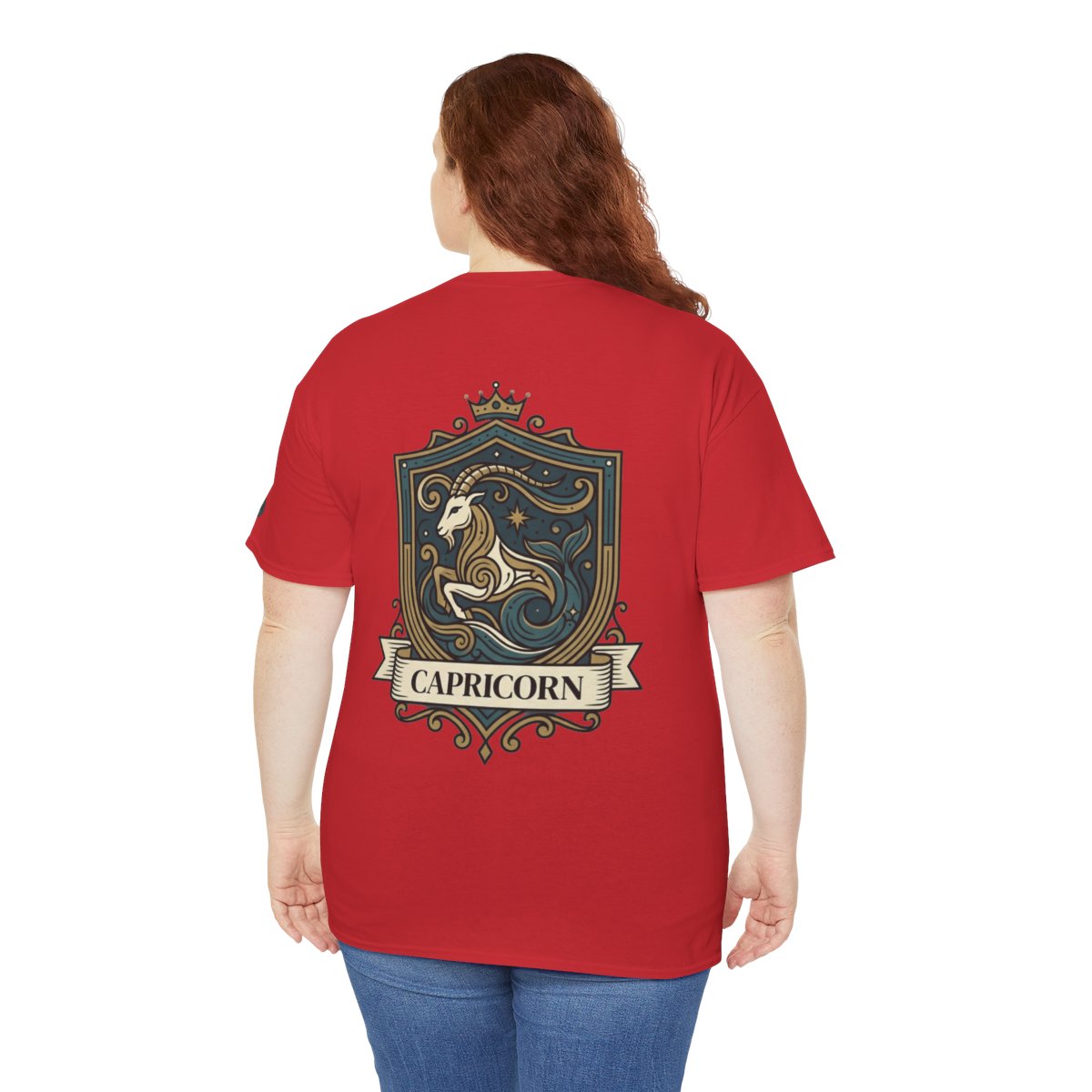 Color: Red | Capricorn- The Sea-Goat Crest Premium Graphic Tee