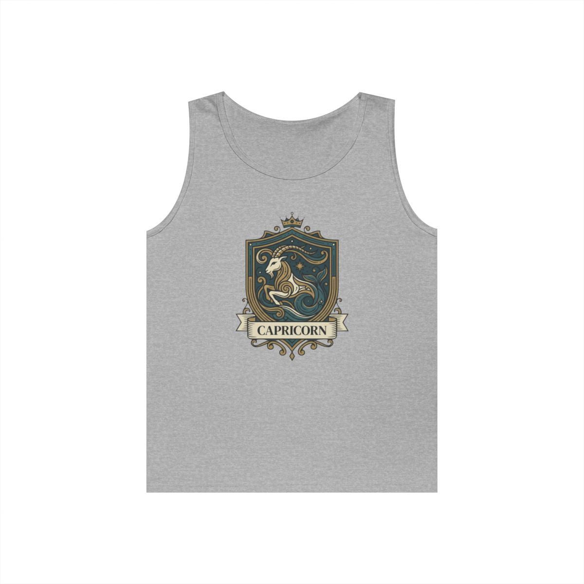 Color: Sport Grey | Capricorn- The Sea-Goat Crest Tank Top