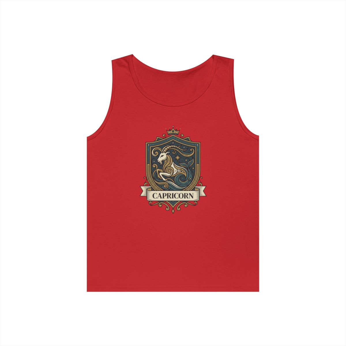 Color: Red | Capricorn- The Sea-Goat Crest Tank Top