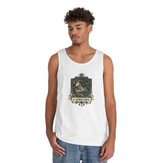 Color: White | Capricorn- The Sea-Goat Crest Tank Top