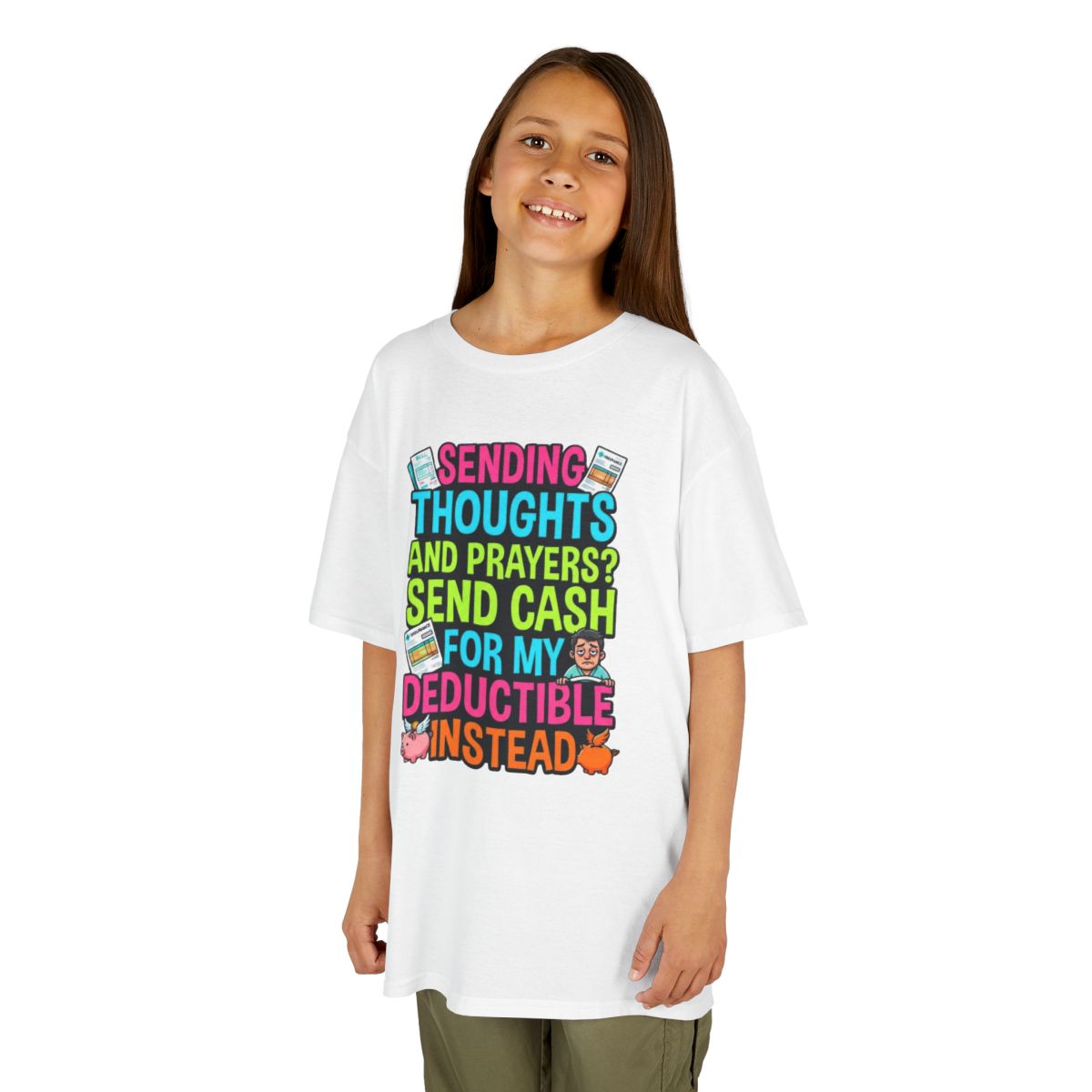 Color: White | Cash For My Deductible Kids Tee
