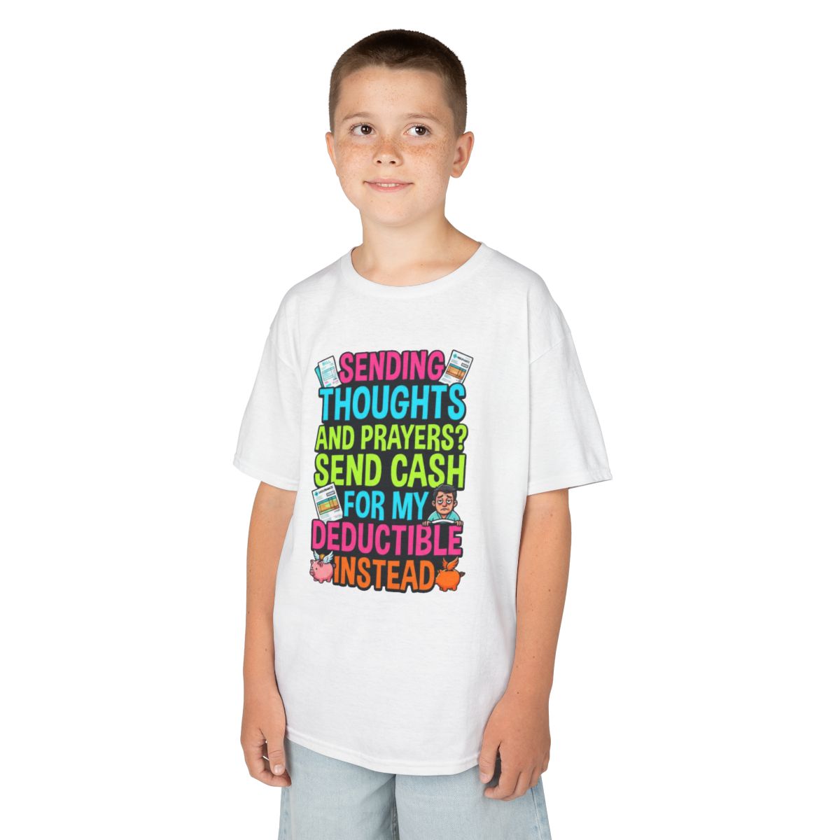 Color: White | Cash For My Deductible Kids Tee