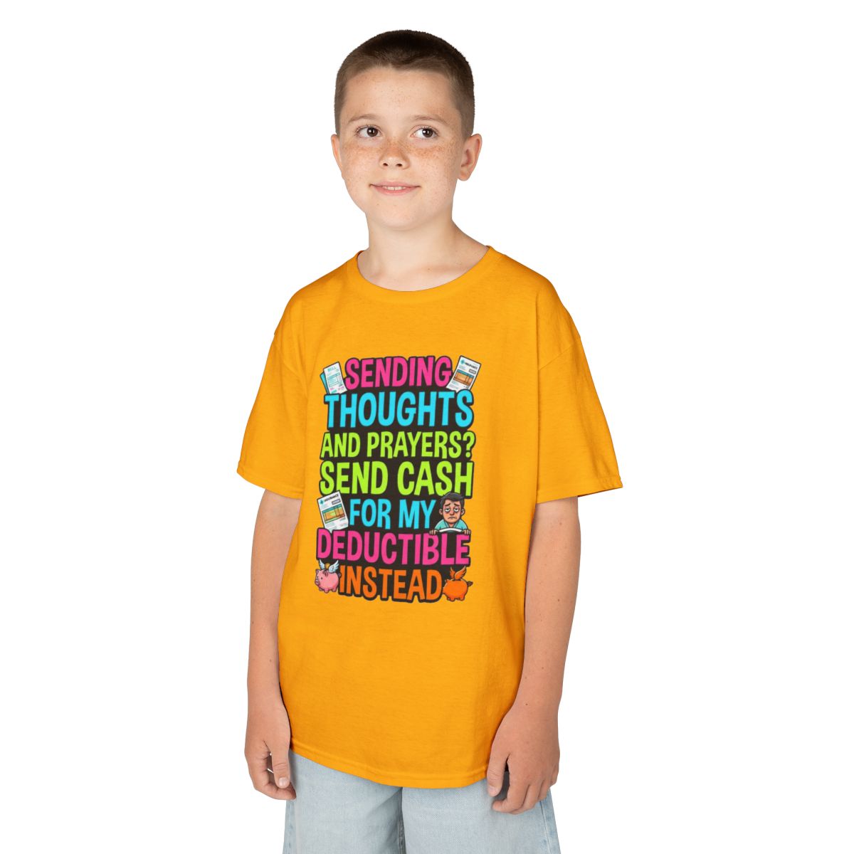 Color: Gold | Cash For My Deductible Kids Tee