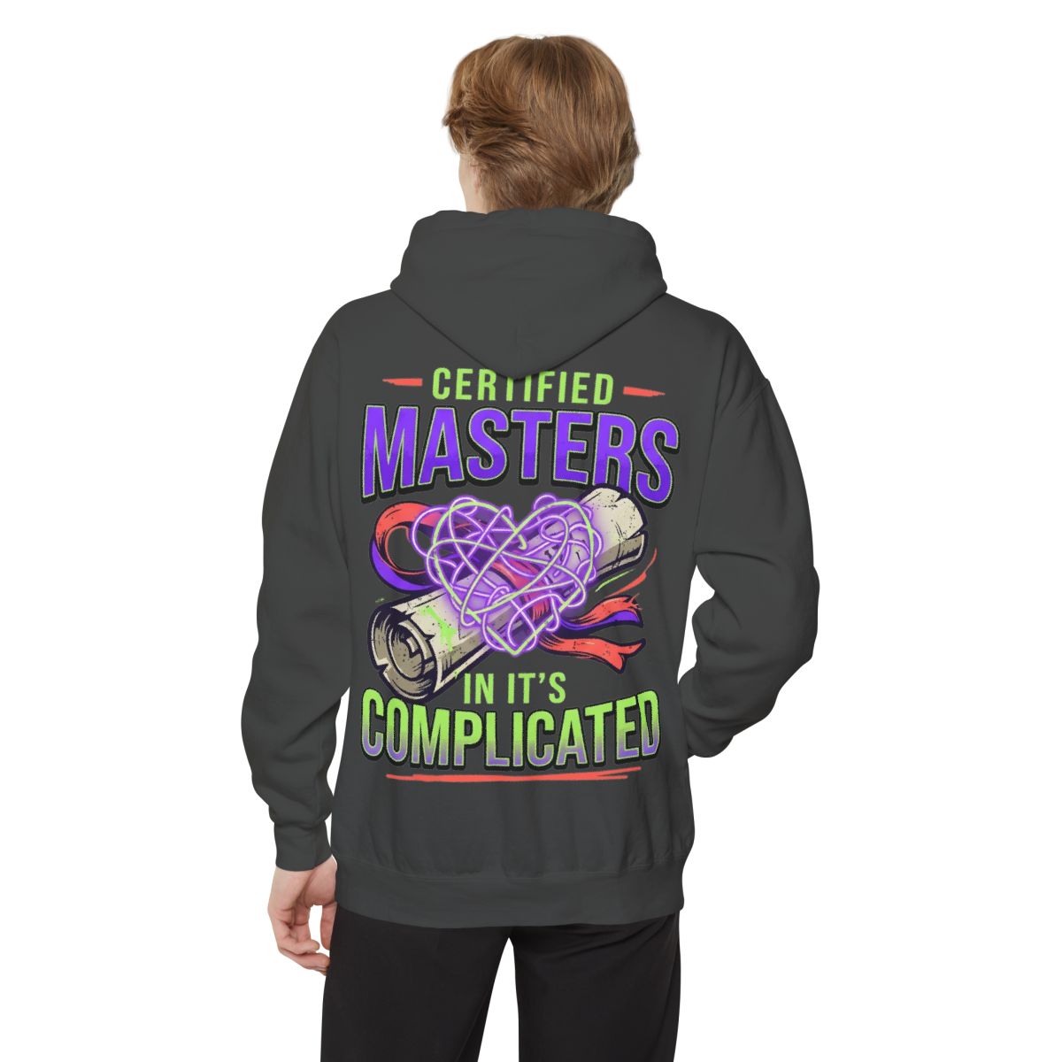 Color: Pepper | Certified In It's Complicated Garment-Dyed Hoodie