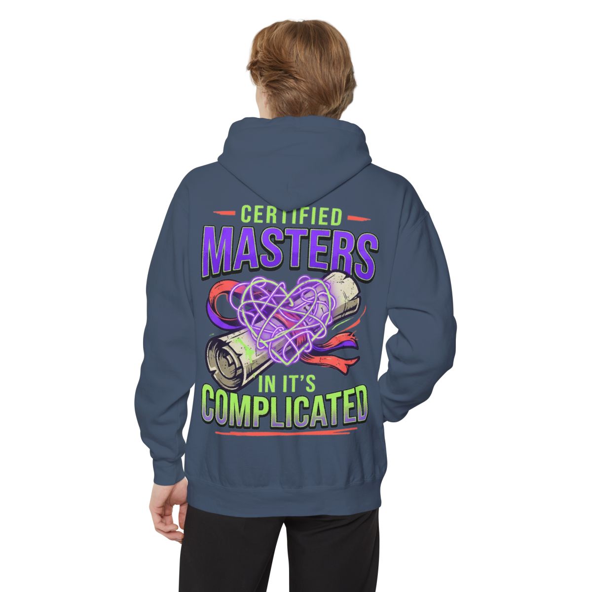 Color: Denim | Certified In It's Complicated Garment-Dyed Hoodie