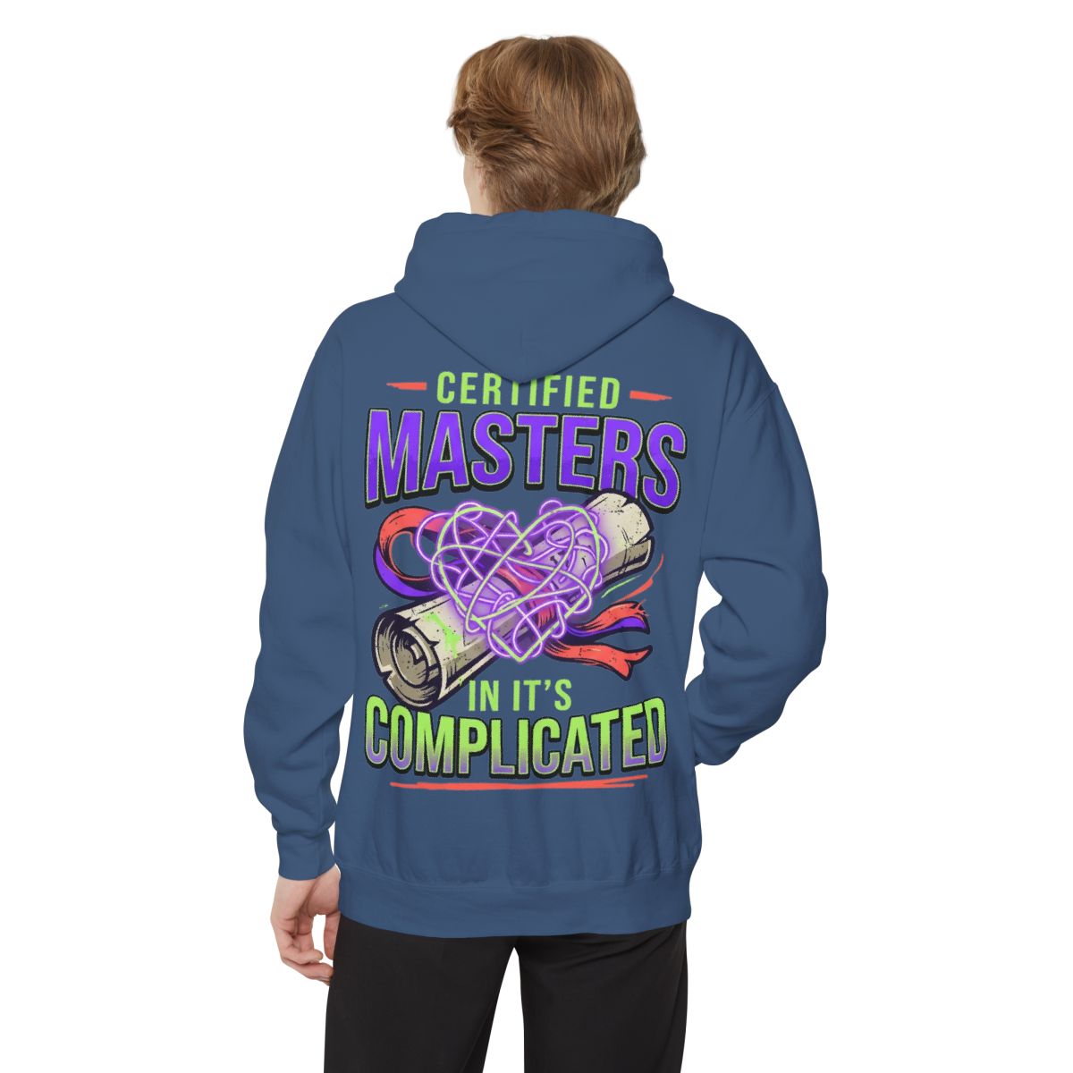 Color: True Navy | Certified In It's Complicated Garment-Dyed Hoodie