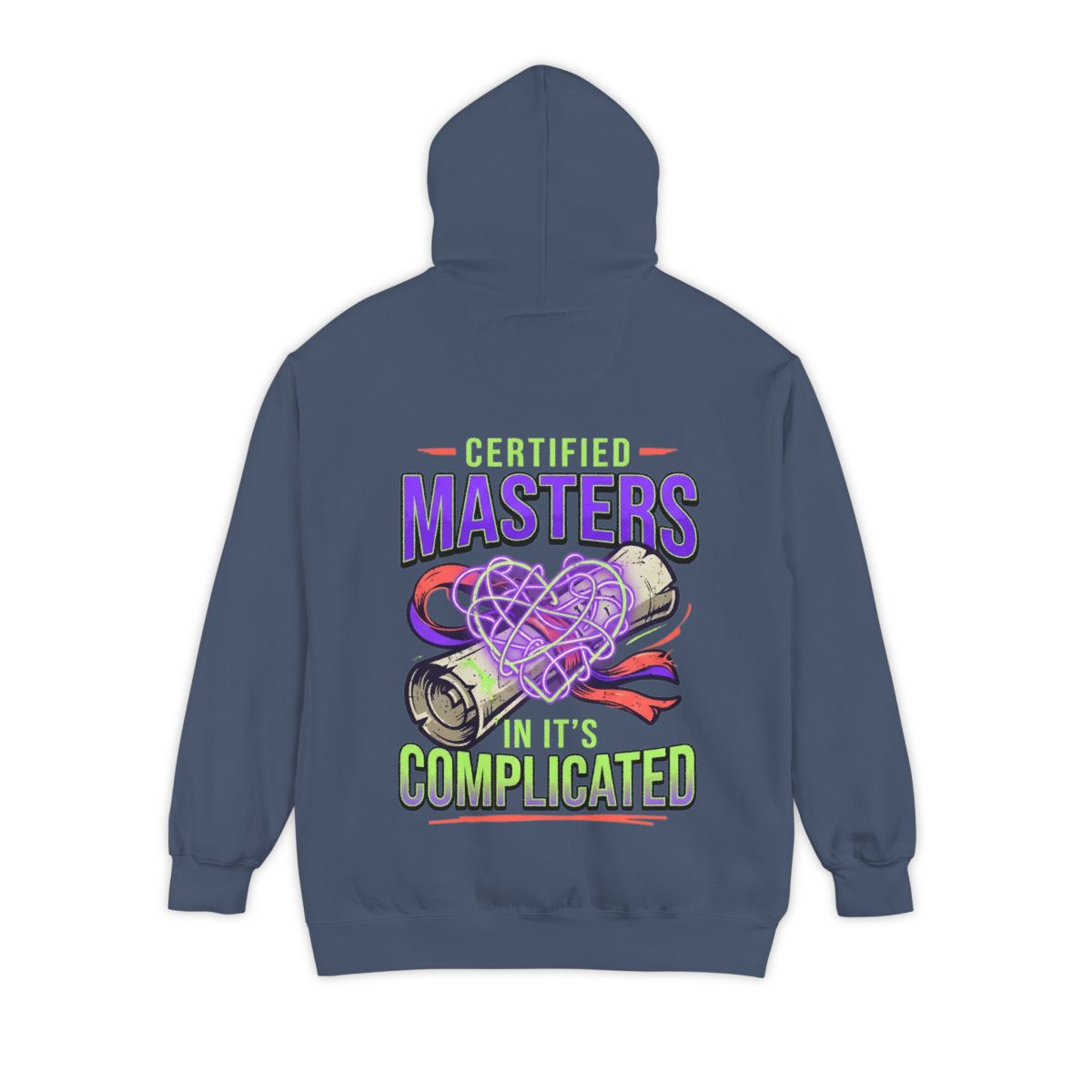 Color: Denim | Certified In It's Complicated Garment-Dyed Hoodie