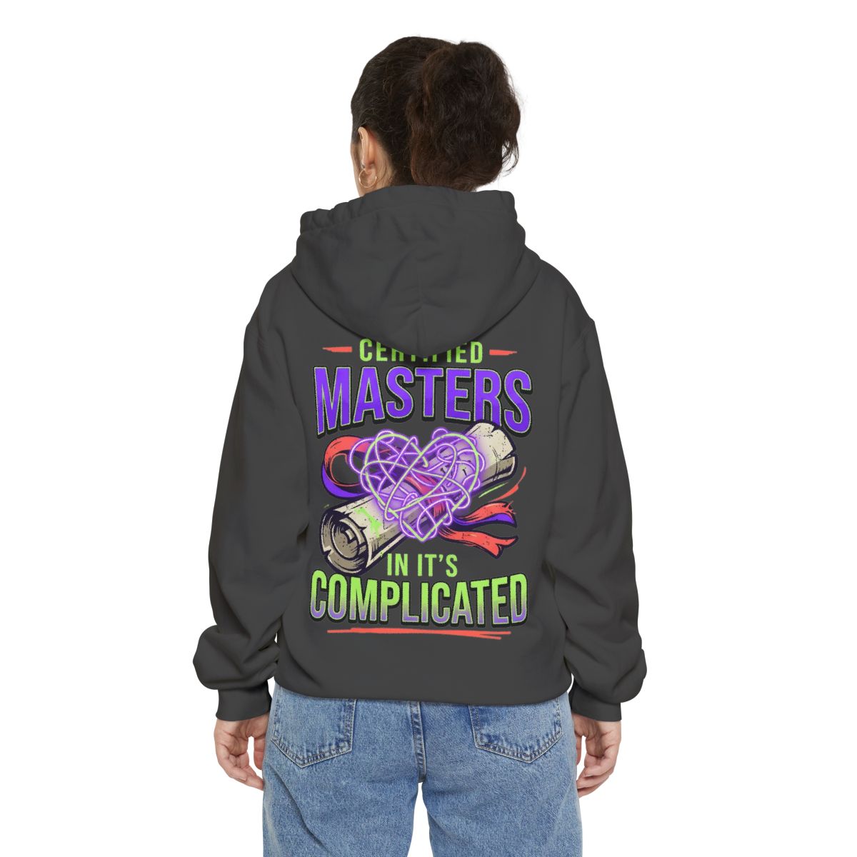 Color: Pepper | Certified In It's Complicated Garment-Dyed Hoodie
