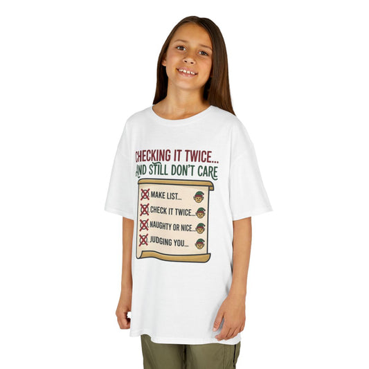Color: White | Checking It Twice Kids Tee