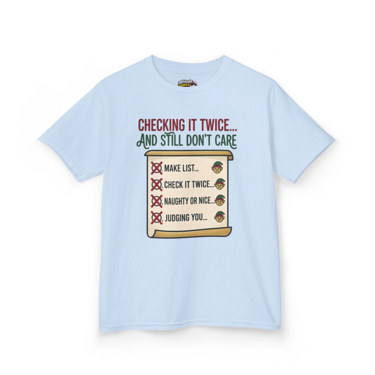 Color: Light Blue | Checking It Twice Kids Tee