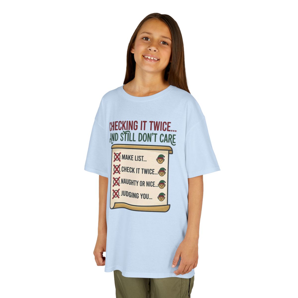 Color: Light Blue | Checking It Twice Kids Tee