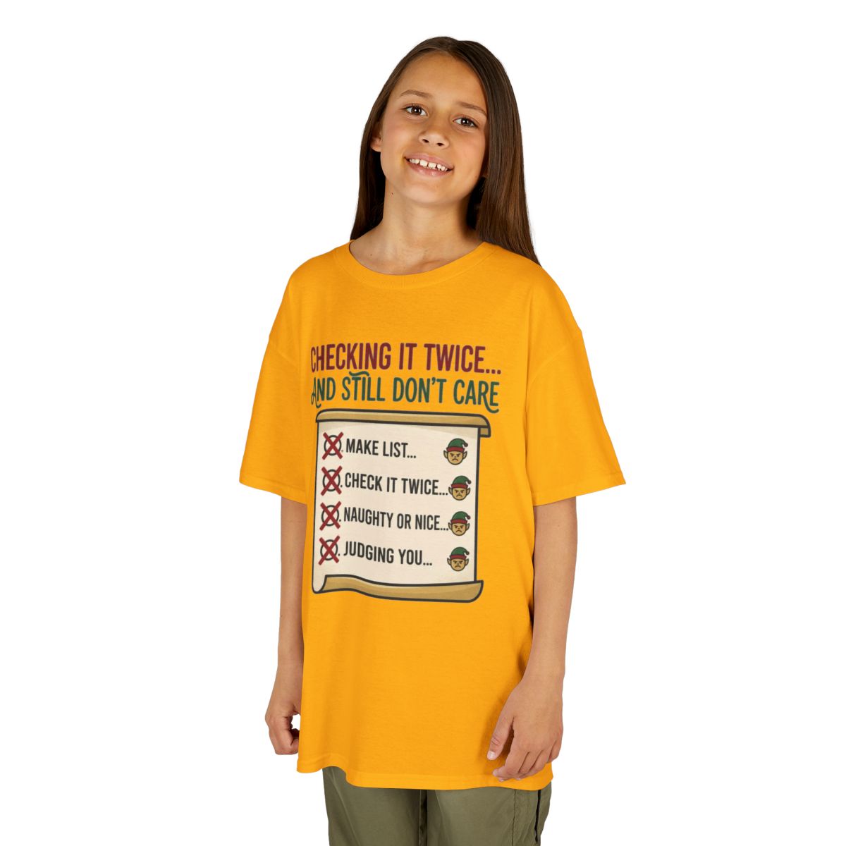 Color: Gold | Checking It Twice Kids Tee
