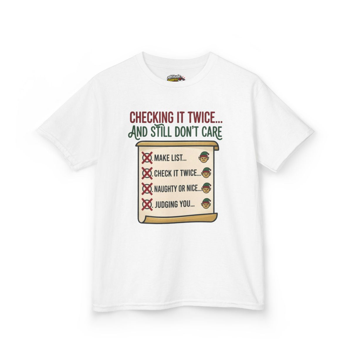 Color: White | Checking It Twice Kids Tee