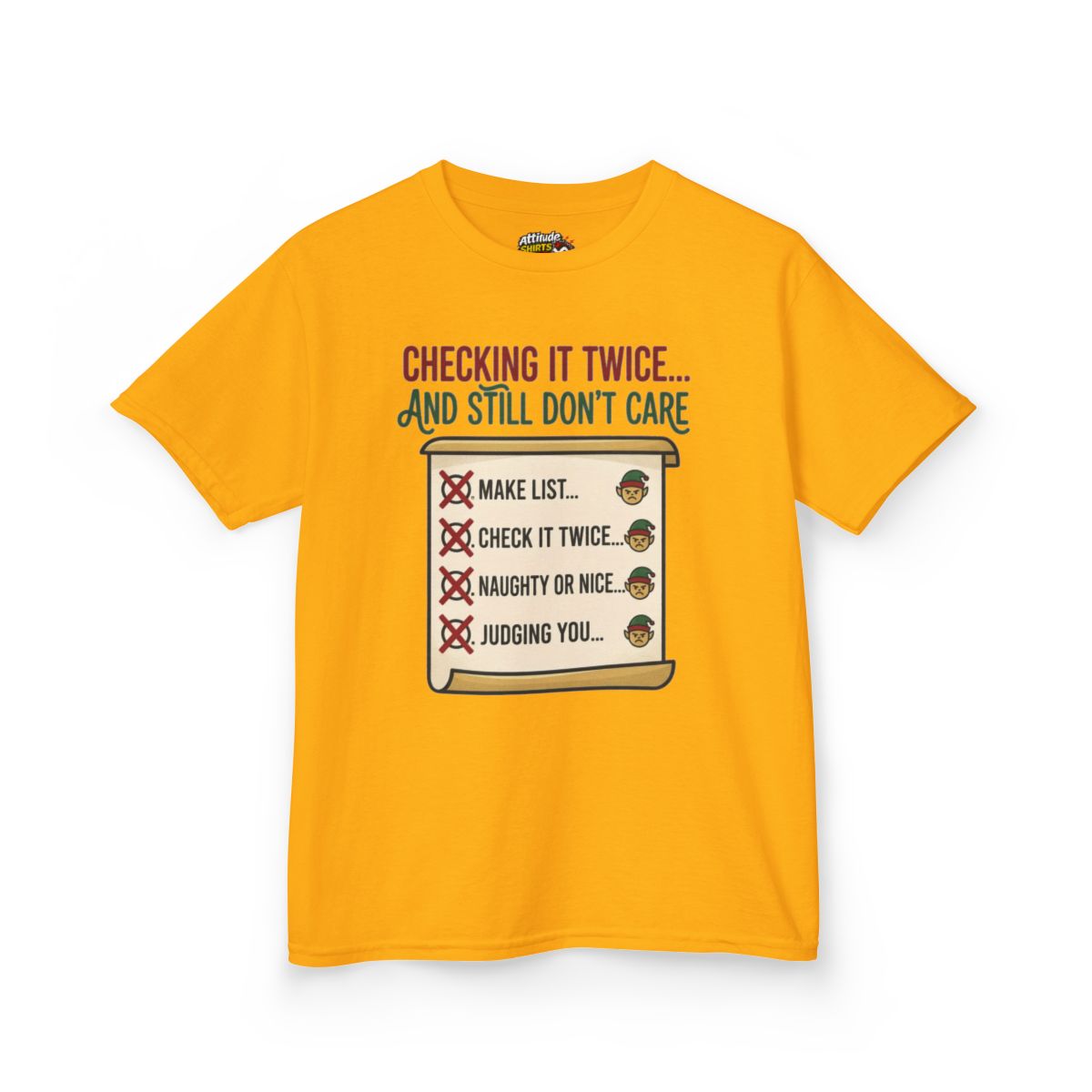 Color: Gold | Checking It Twice Kids Tee