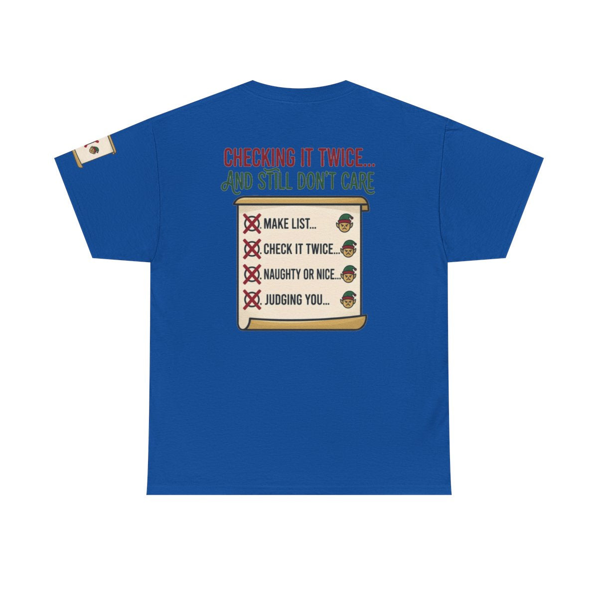 Color: Royal | Checking It Twice Premium Graphic Tee