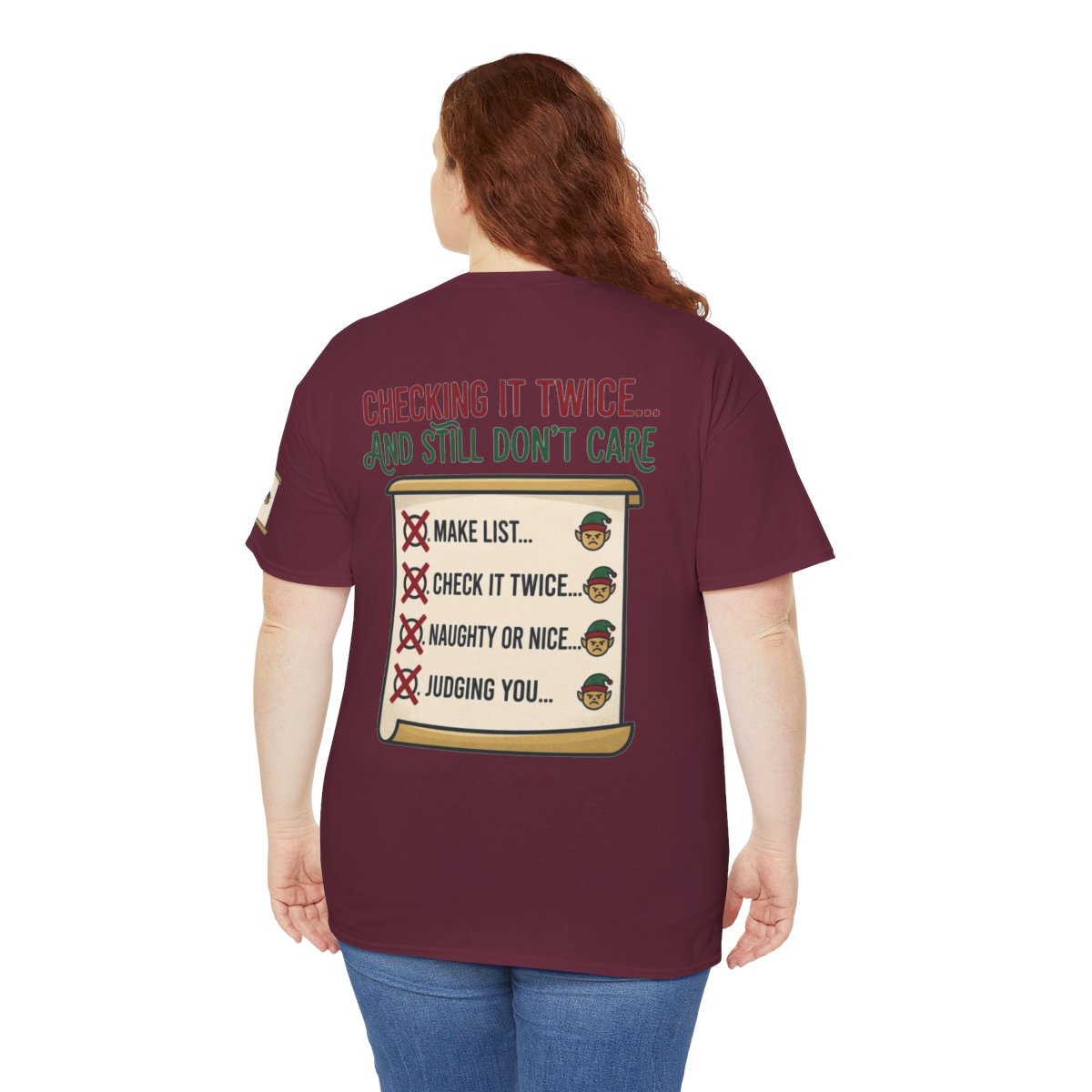 Color: Maroon | Checking It Twice Premium Graphic Tee