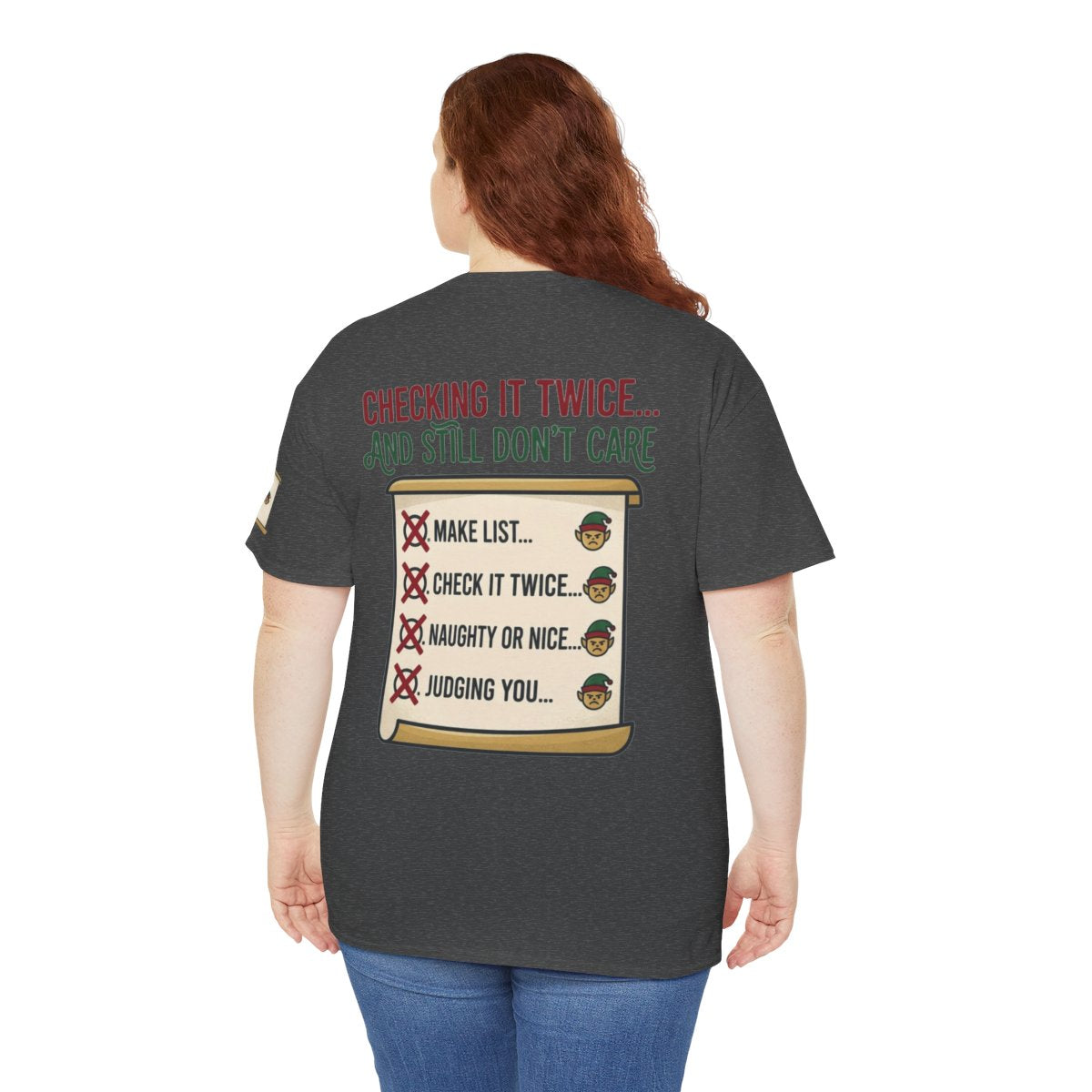 Color: Dark Heather | Checking It Twice Premium Graphic Tee