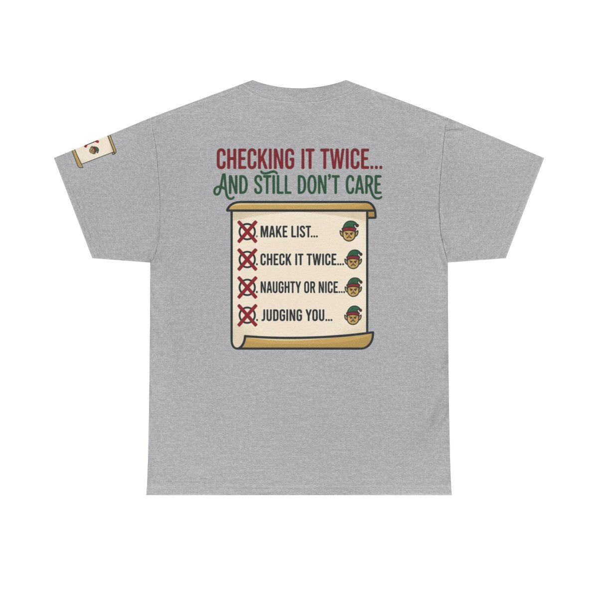 Color: Sport Grey | Checking It Twice Premium Graphic Tee