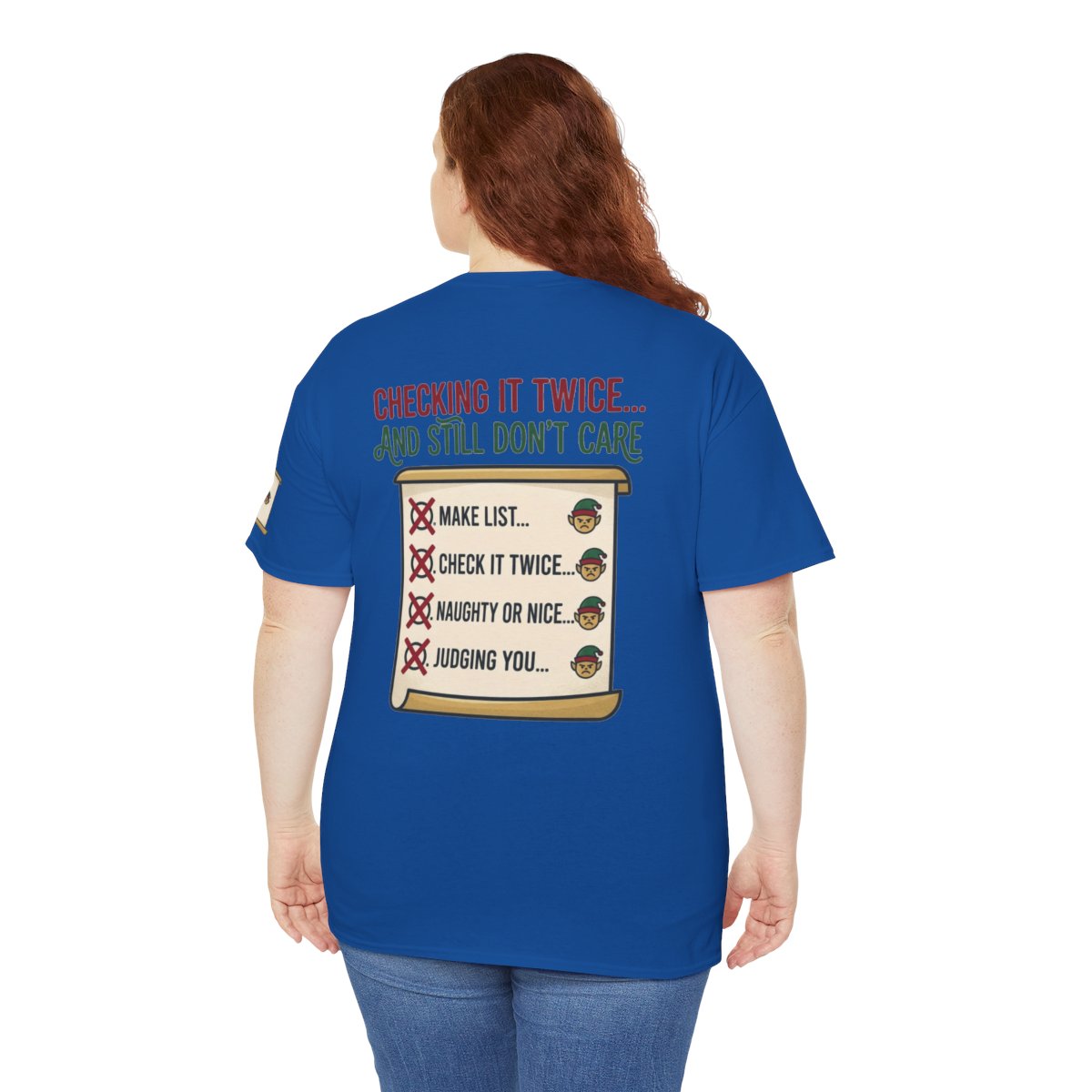 Color: Royal | Checking It Twice Premium Graphic Tee