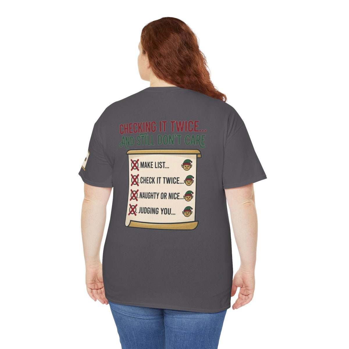 Color: Charcoal | Checking It Twice Premium Graphic Tee