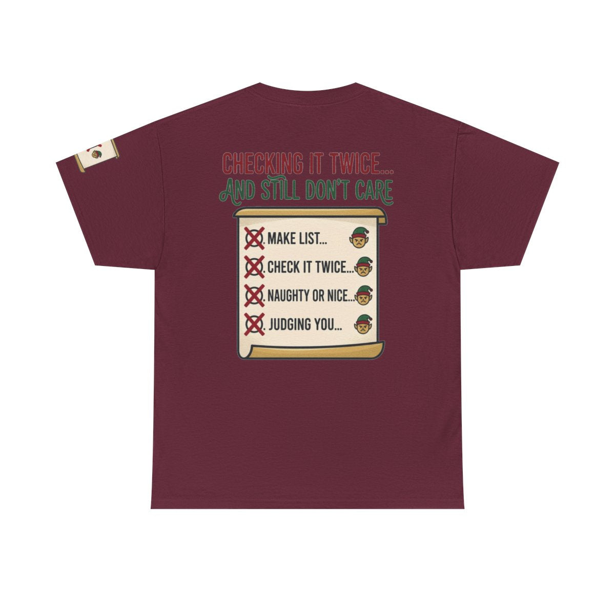 Color: Maroon | Checking It Twice Premium Graphic Tee