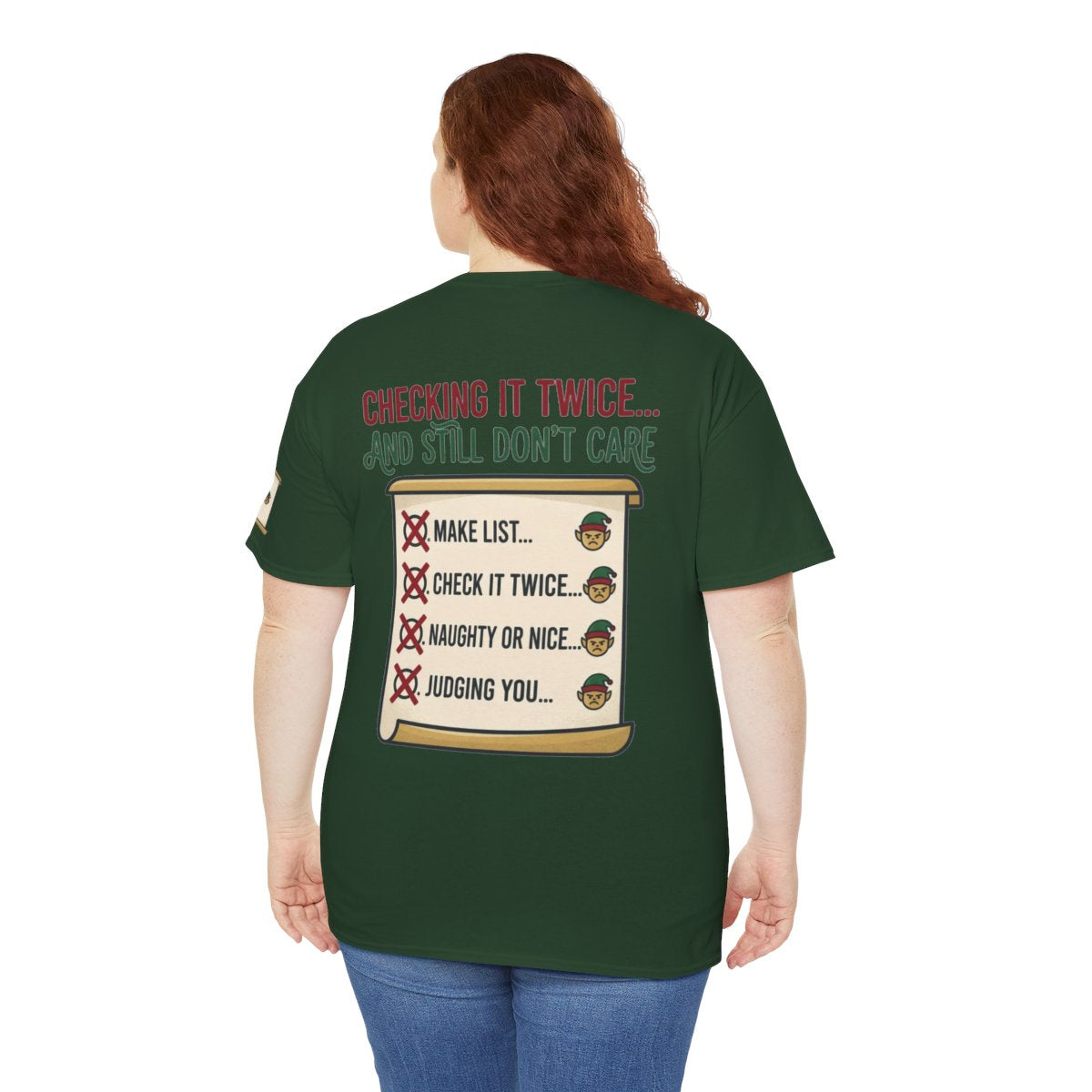 Color: Forest Green | Checking It Twice Premium Graphic Tee