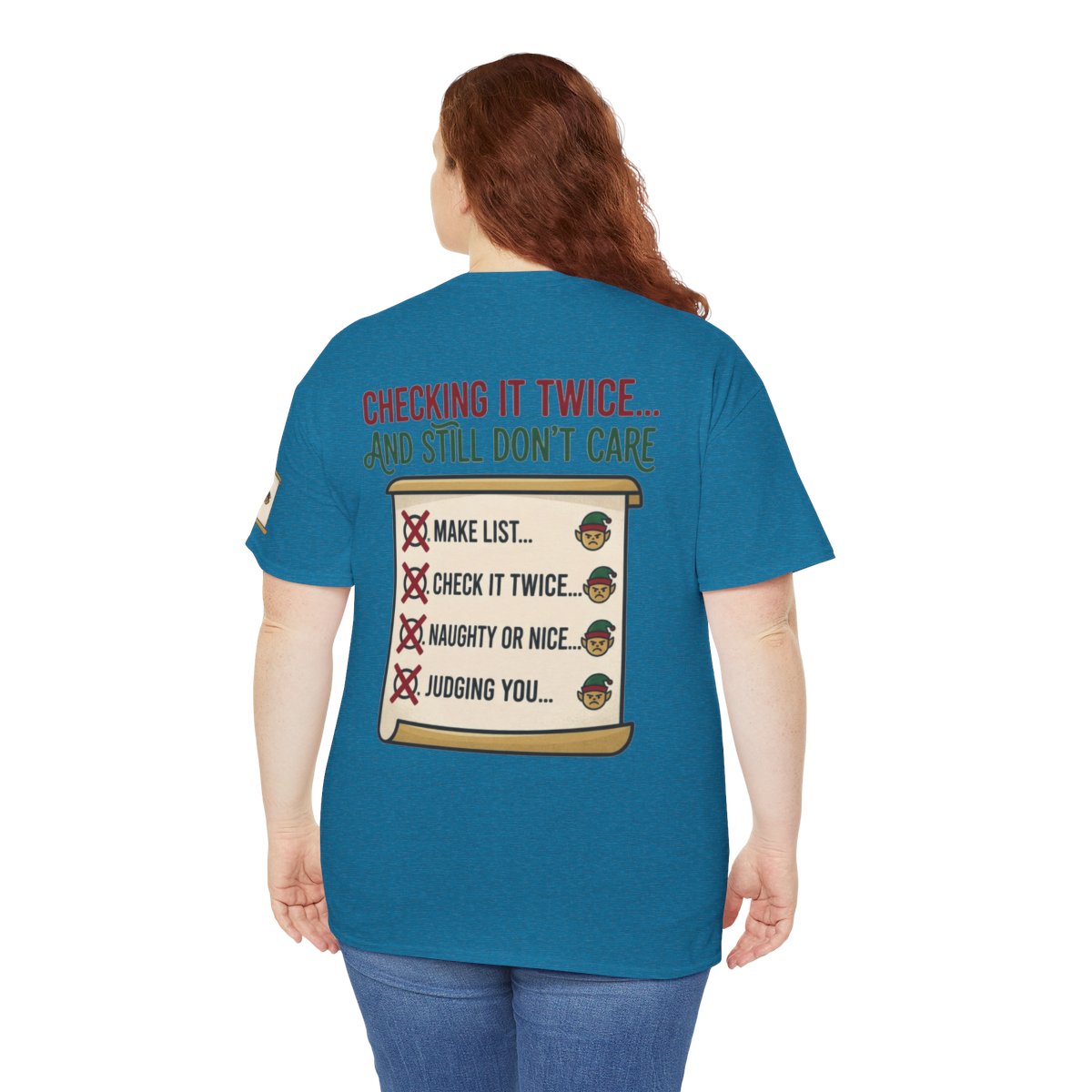 Color: Antique Sapphire | Checking It Twice Premium Graphic Tee
