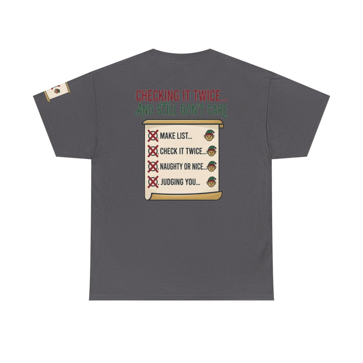 Color: Charcoal | Checking It Twice Premium Graphic Tee