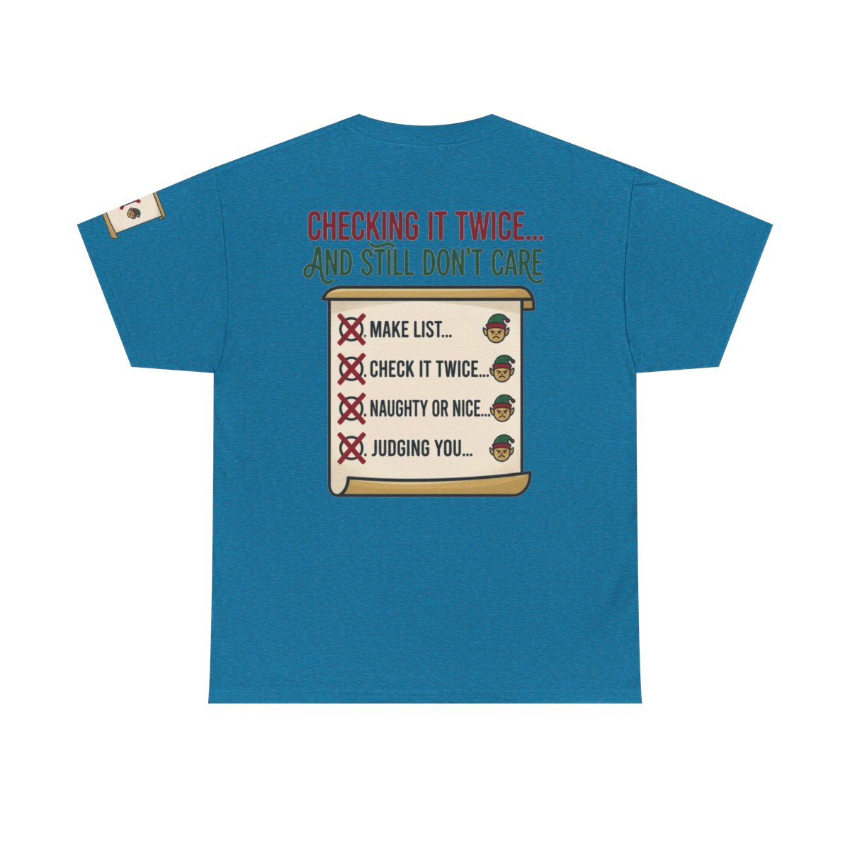Color: Antique Sapphire | Checking It Twice Premium Graphic Tee